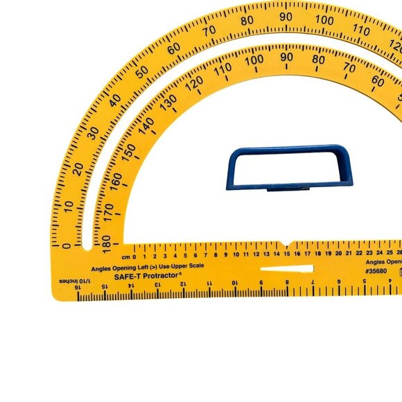 Learning Resources Safe T Protractor Triangle Big Ruler Geometry Tool Homeschool - Picture 2 of 15